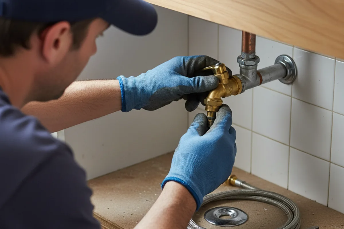 Shutoff valve and fitting work during Faucet and Fixture Repair in Newfield